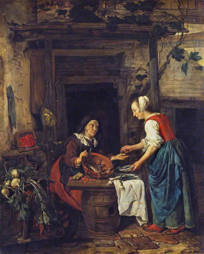Une vieille femme vend du poisson - Gabriel Metsu