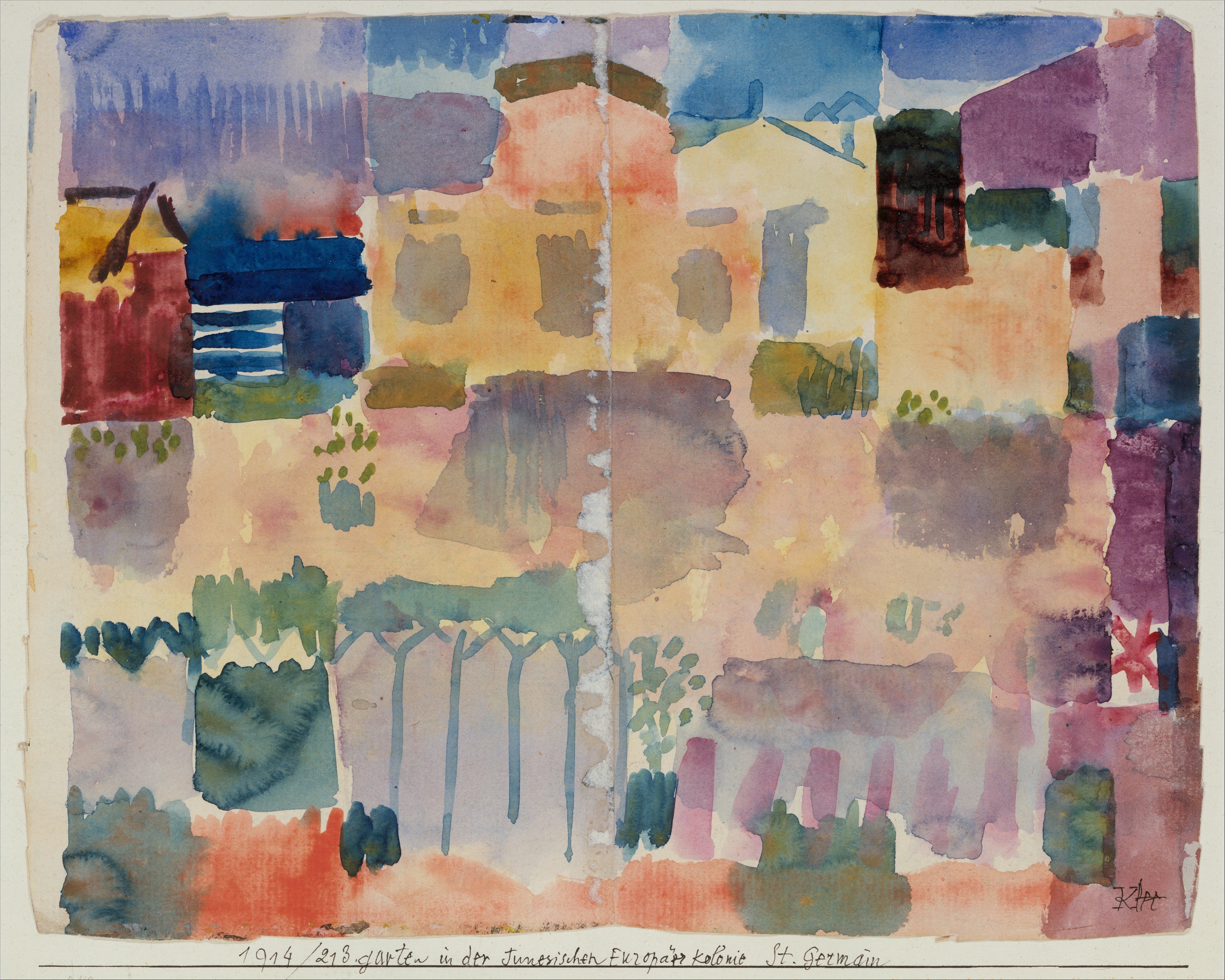 Puutarha Saint-Germainissa, eurooppalaisessa kaupunginosassa Tunisissa - Paul Klee
