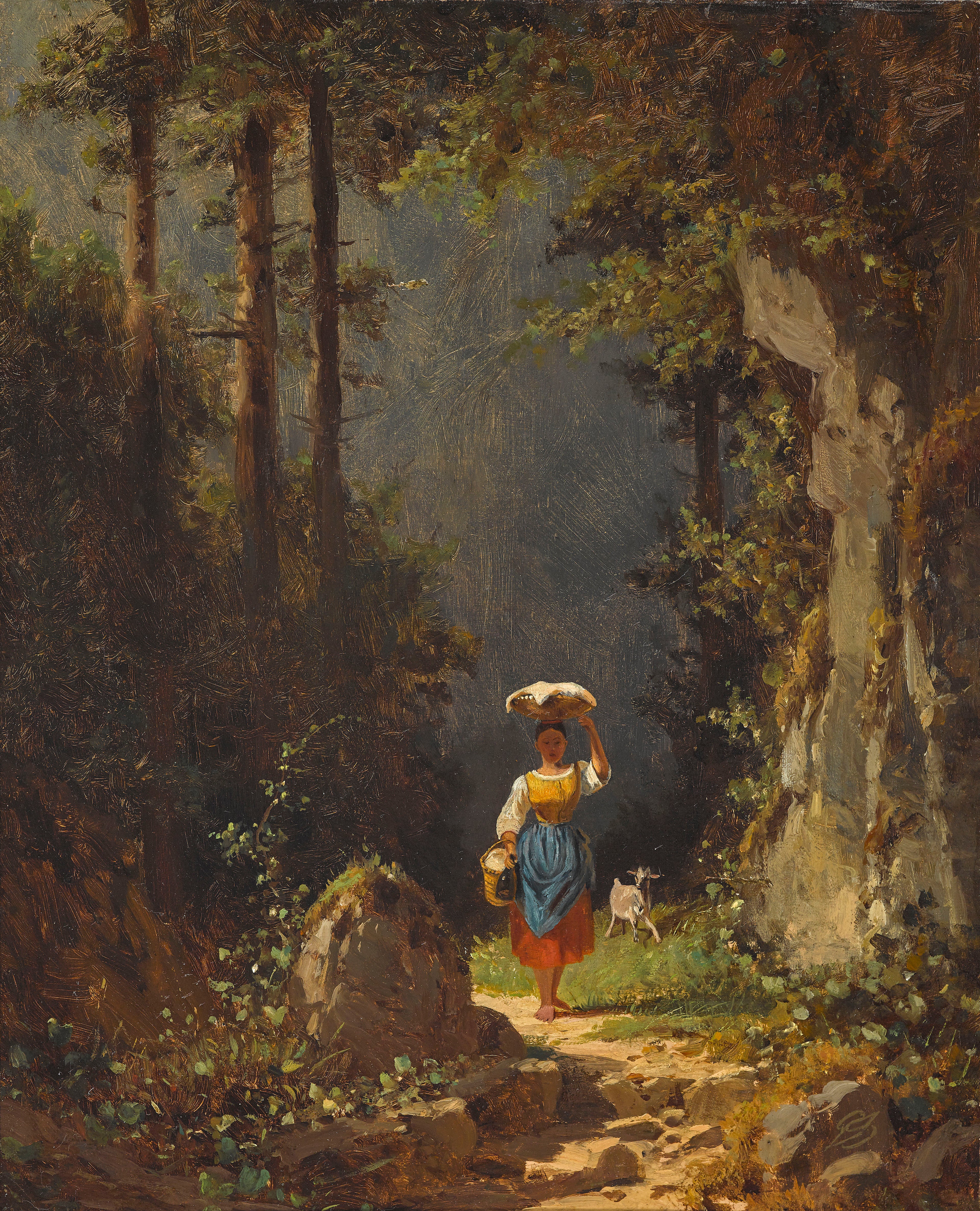 Tyttö vuohen kanssa - Carl Spitzweg