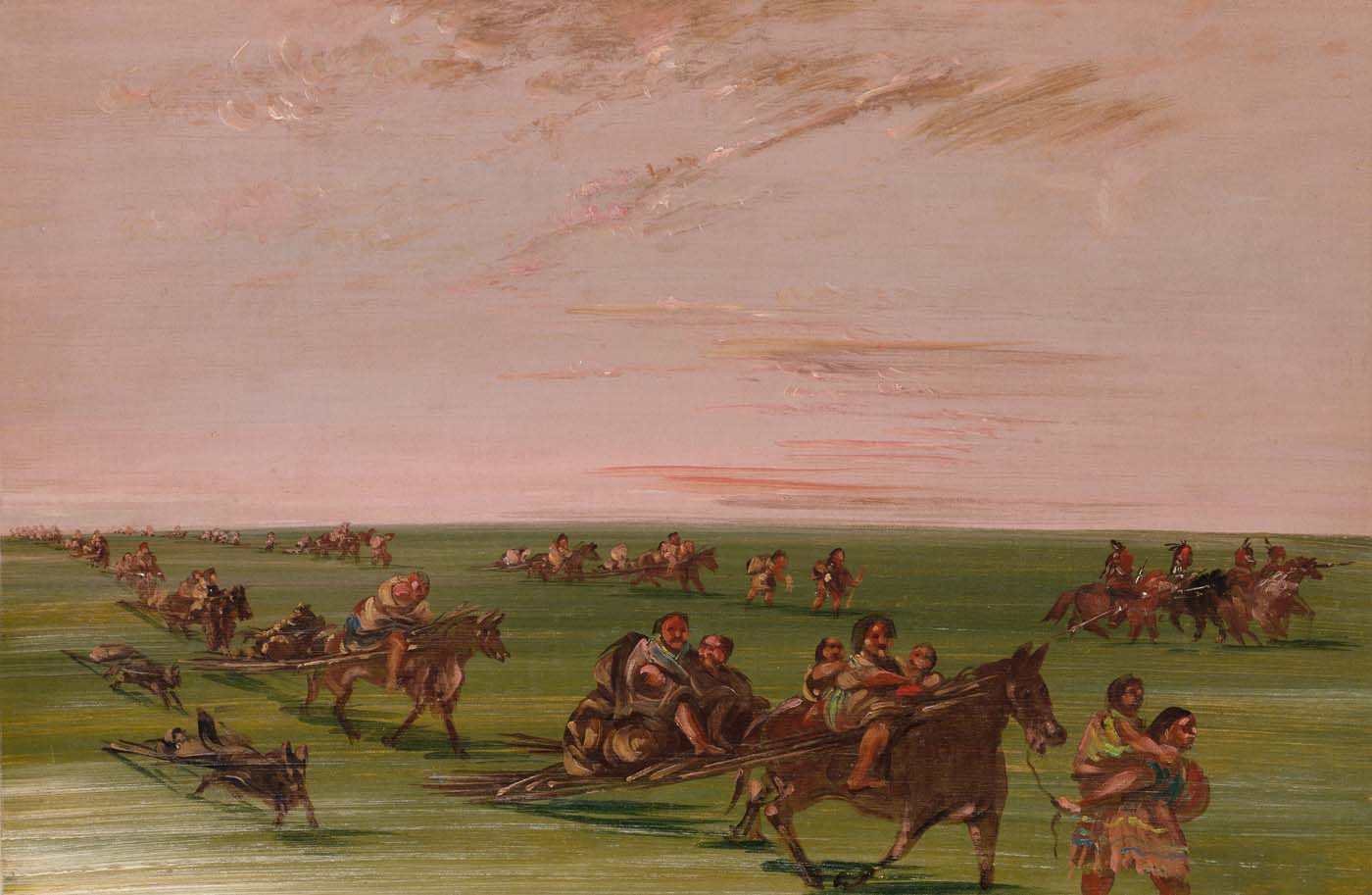 Campement mobile de la bande des Sioux - George Catlin