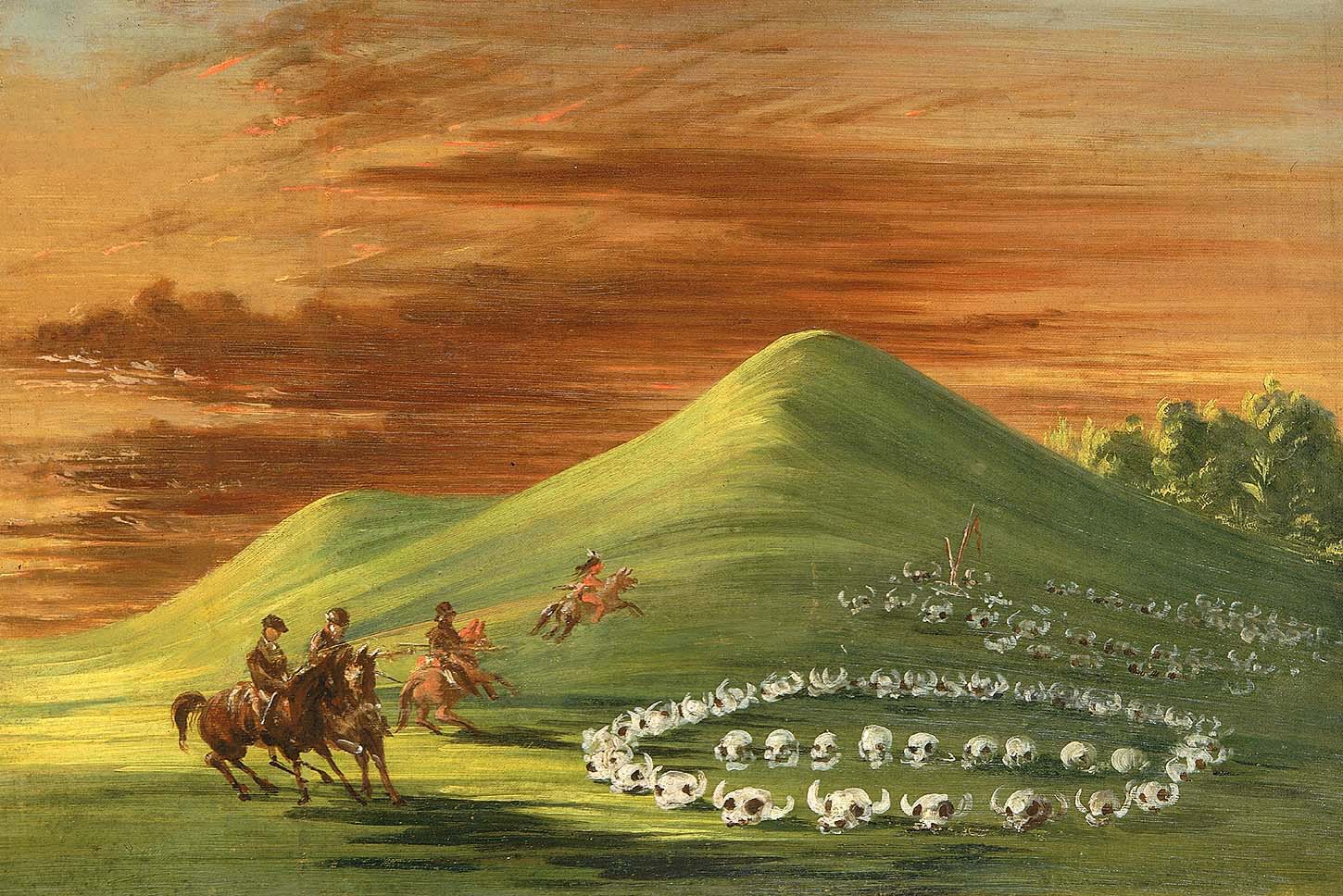 Butte de Mort, cimetière sioux, Haut-Missouri - George Catlin