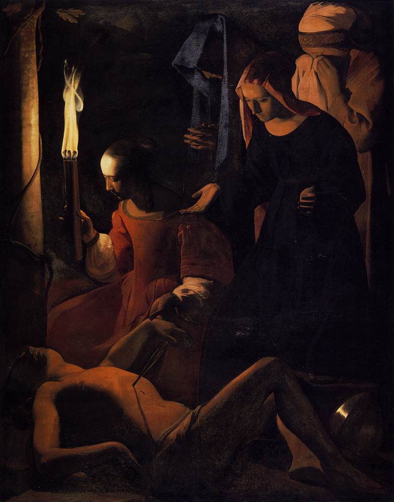 Pyhä Sebastianus hoitaa Irene - Georges de La Tour