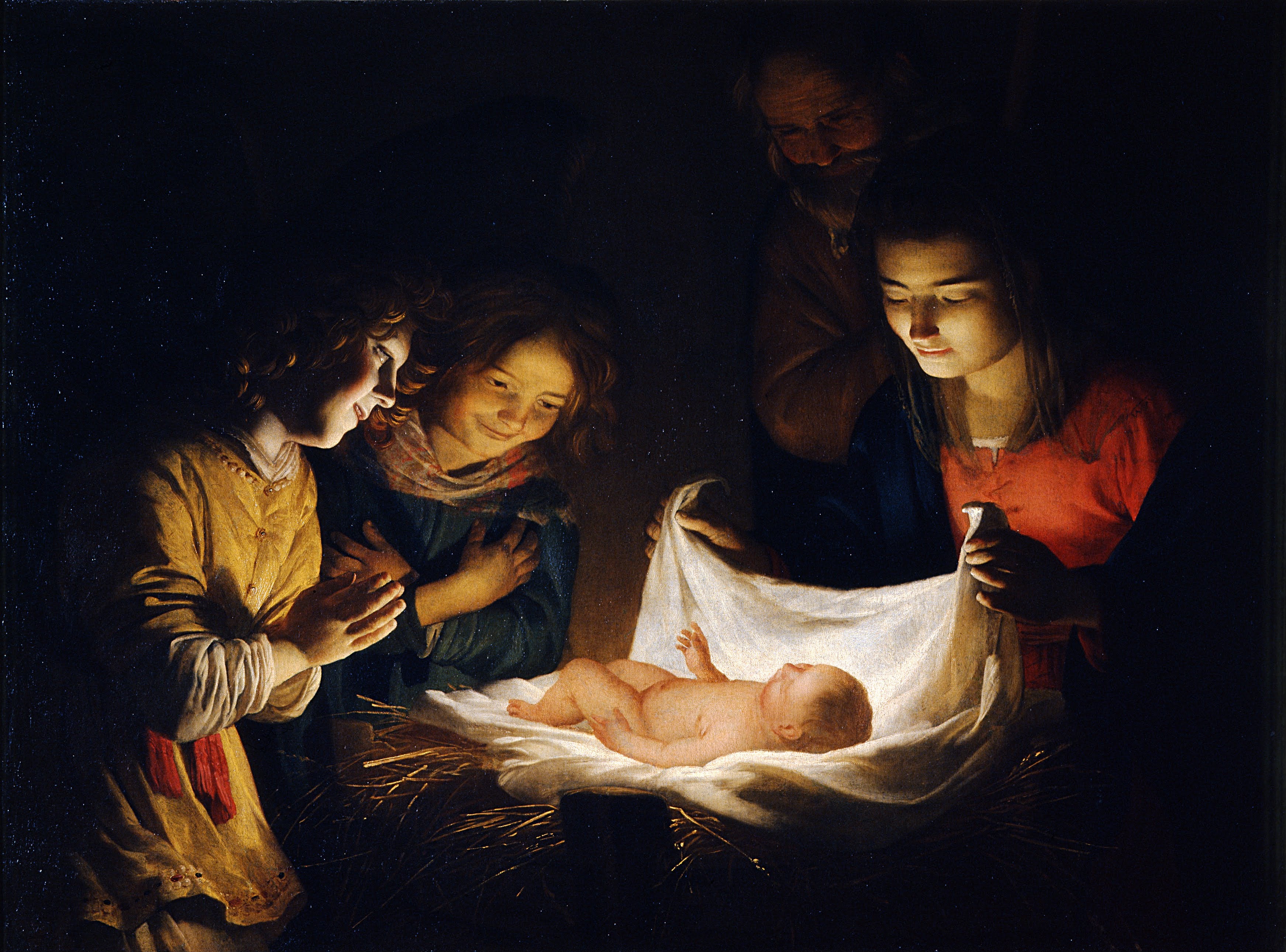 Adoration de l'Enfant - Gerrit van Honthorst