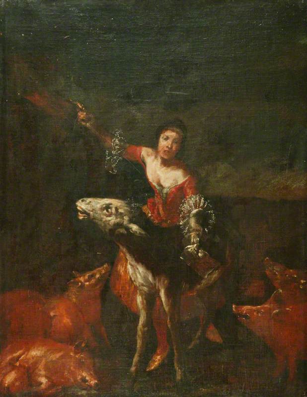 Une chanteuse avec un âne - Giuseppe Maria Crespi image 1 copie de tableau peinte à la main