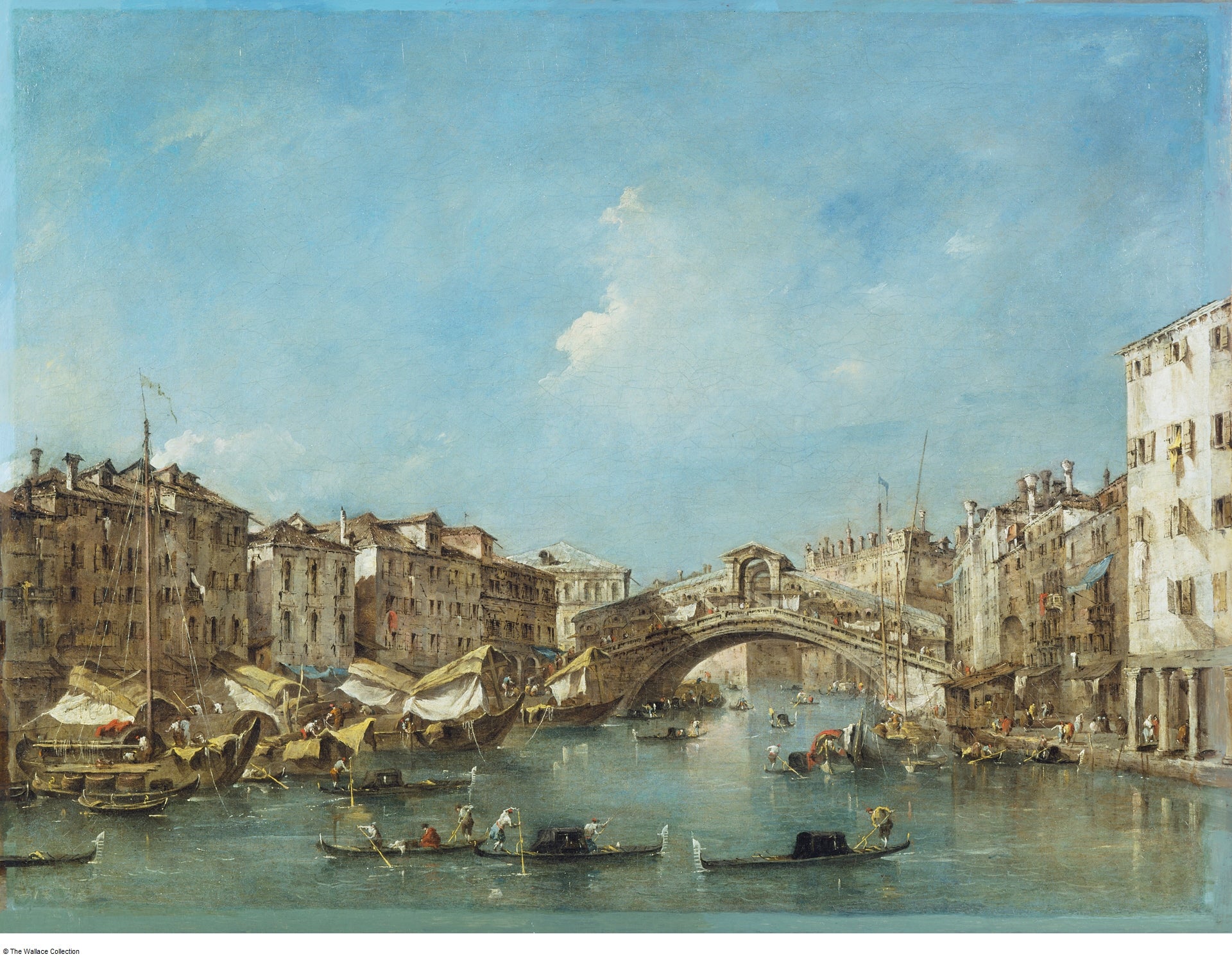 Venise : le Grand Canal avec la Riva del Vin et le pont du Rialto - Francesco Guardi