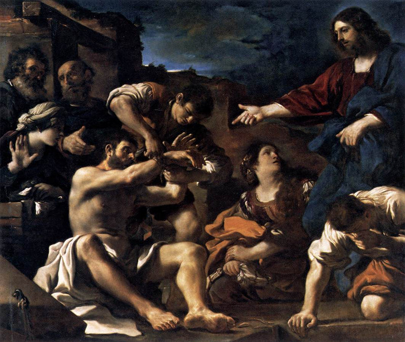 Lazareen ylösnousemus - Guercino