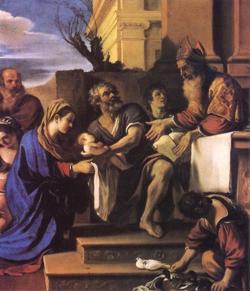 Jeesuksen esittely temppelissä - Guercino