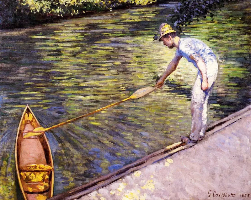 Soutava kanootti perhosella - Gustave Caillebotte