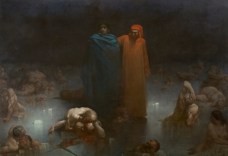 Dante ja Vergilius helvetin yhdeksännessä piirissä - Gustave Doré