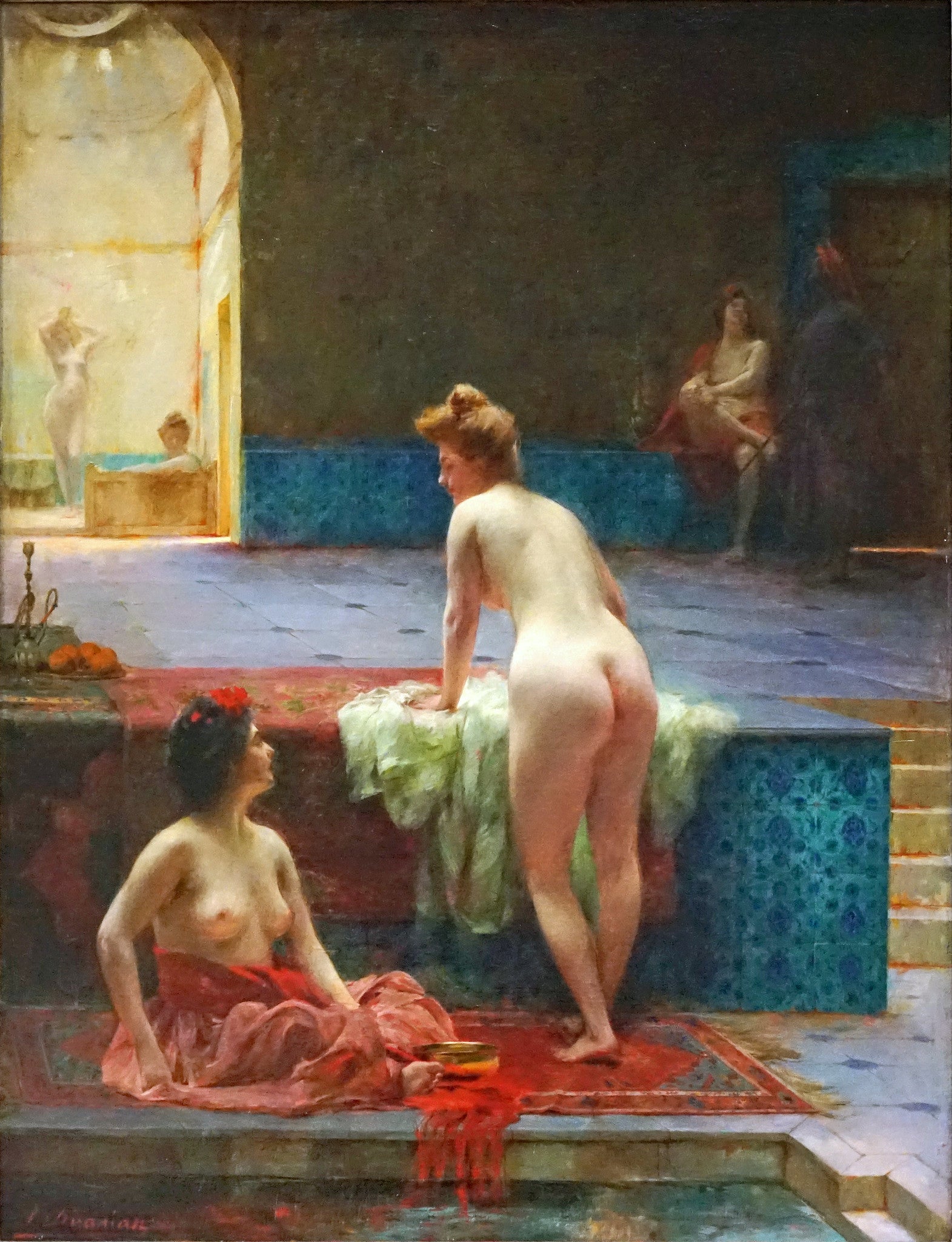 Au hammam — Sarkis Diranian, 1898, huile sur toile