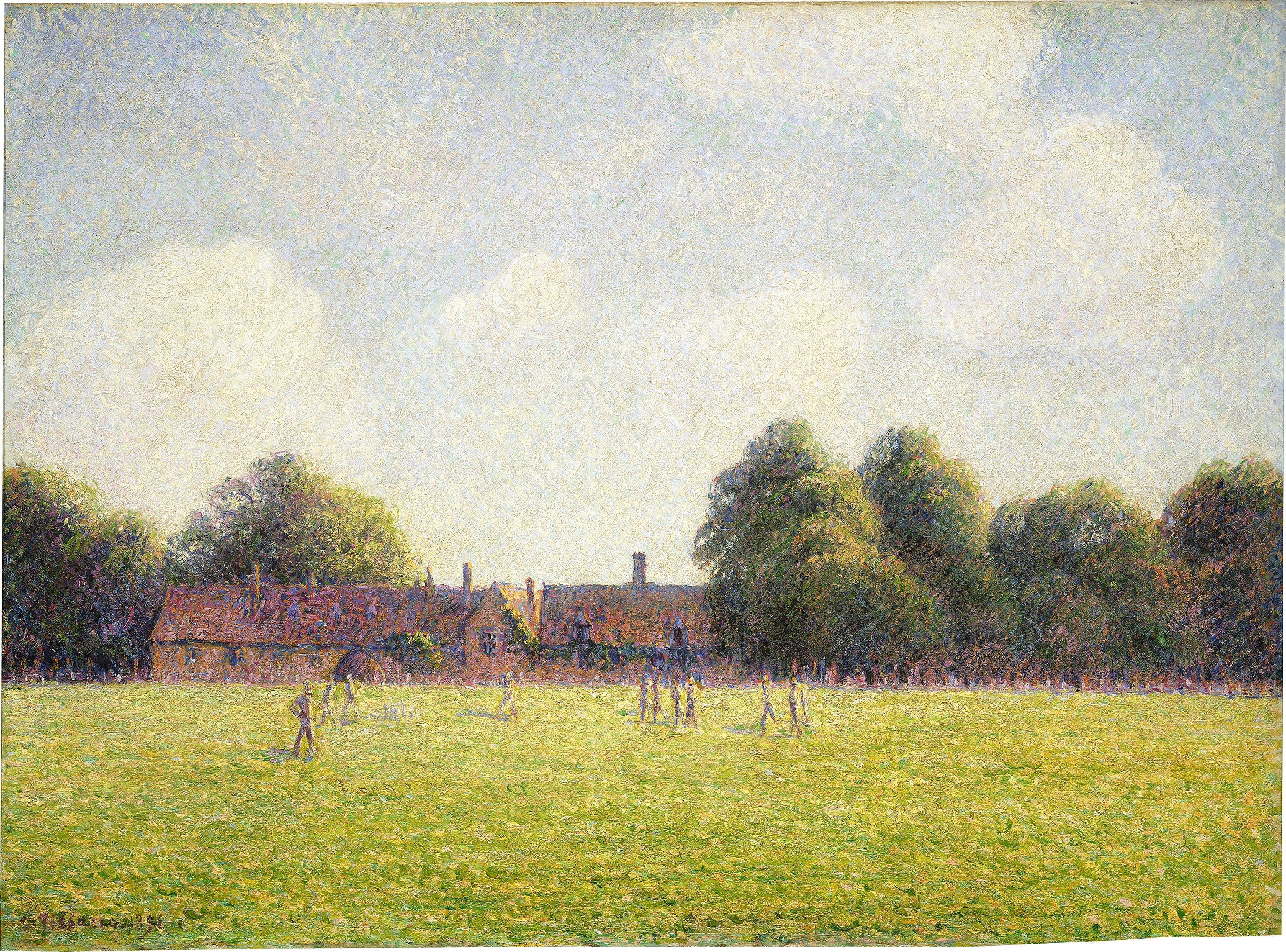 Reproduction du tableau « Hampton Court Green - Camille Pissarro » par Alpha Reproduction en peinture à l’huile