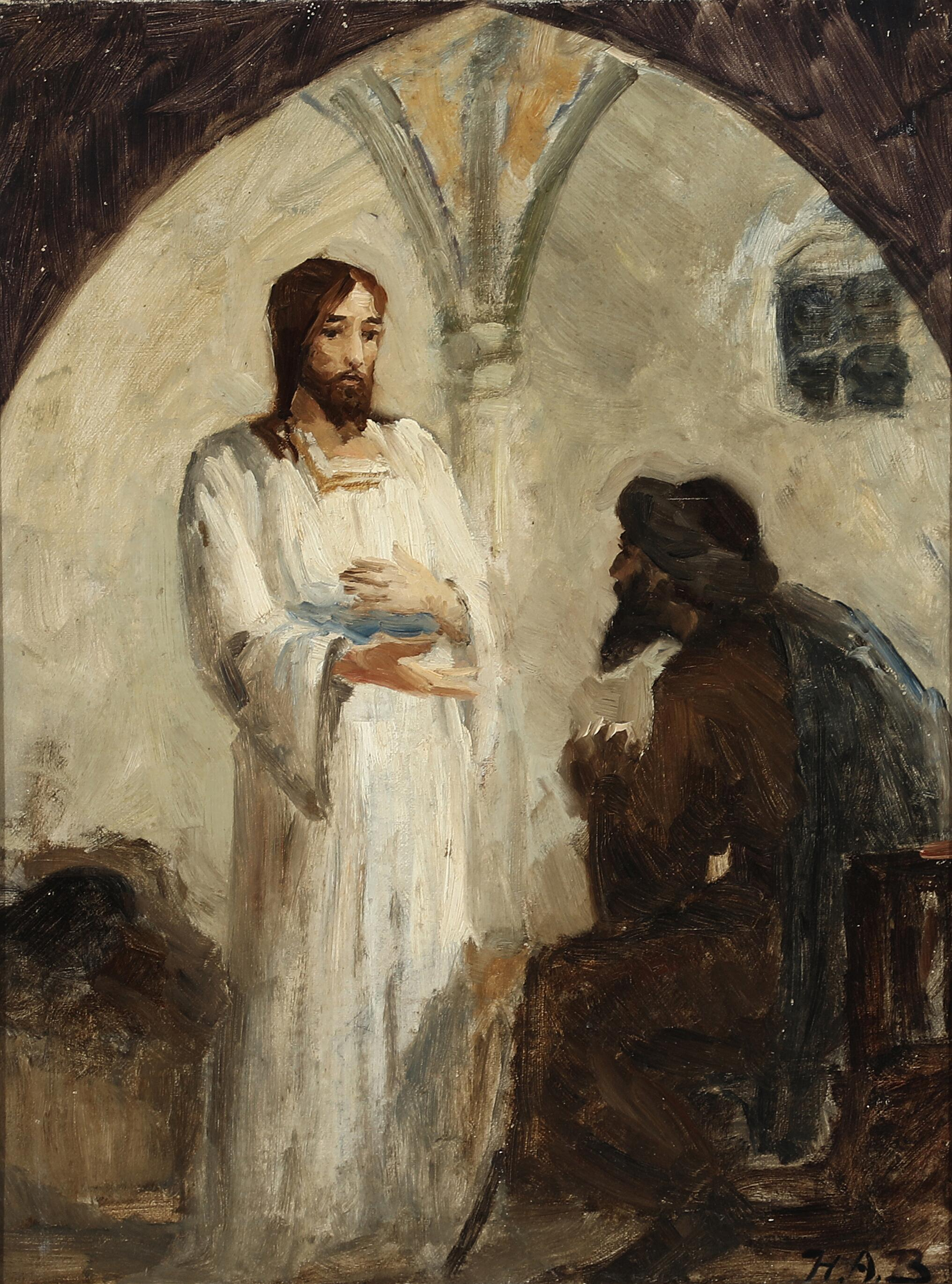 Le Christ en conversation avec un disciple. - H. A. Brendekilde