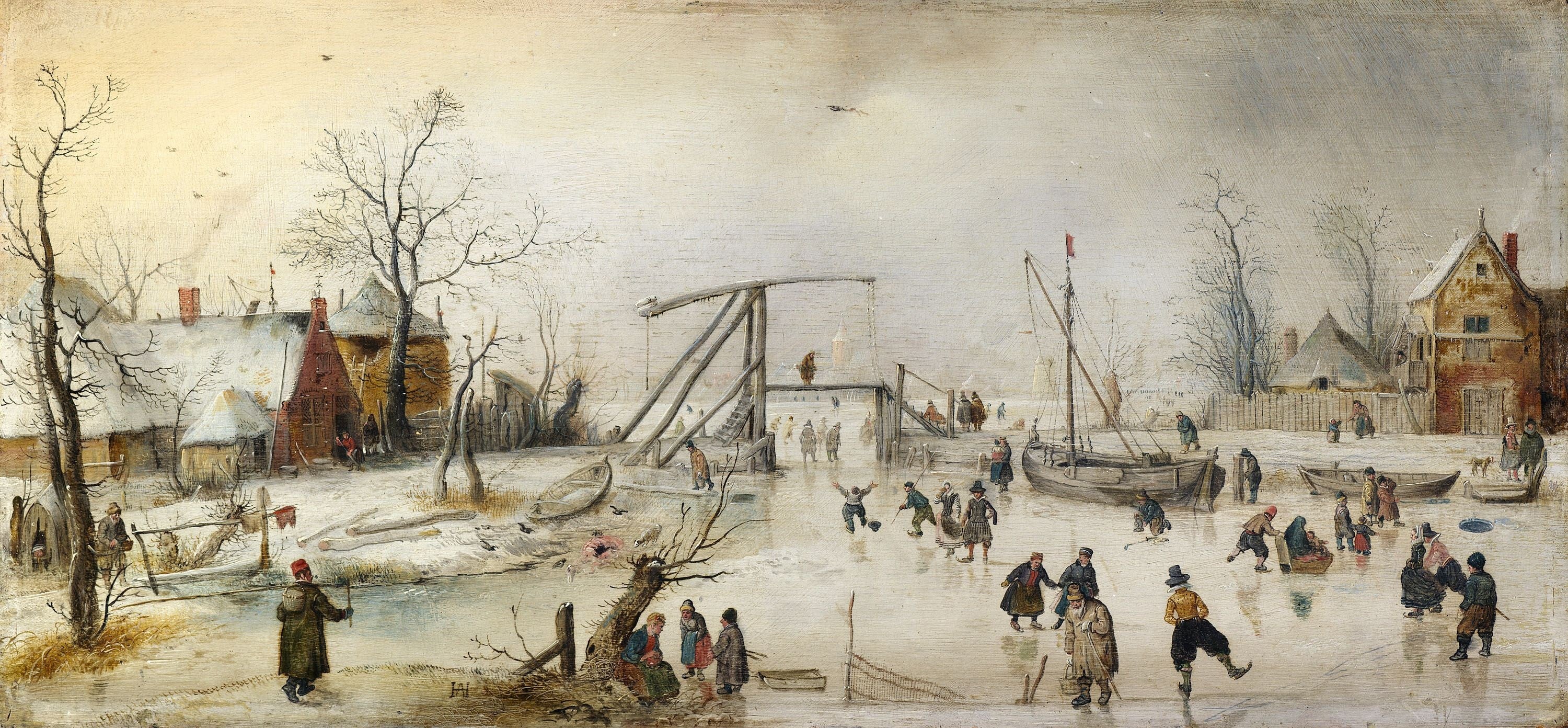 Scène sur la glace - Hendrick Avercamp