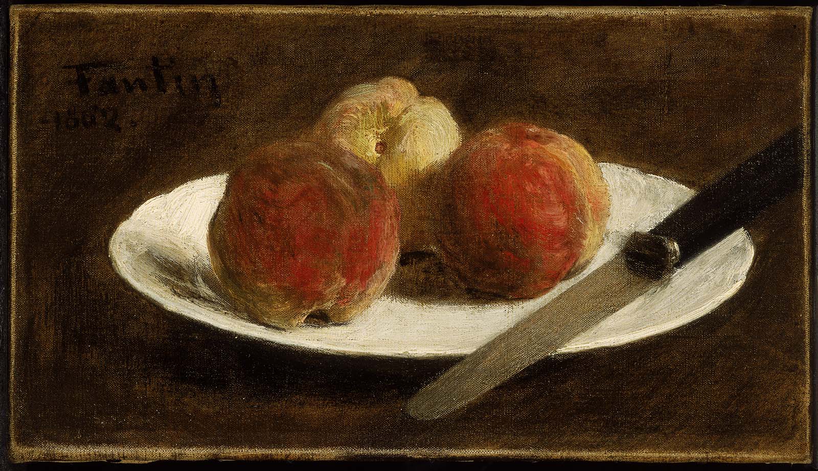 Assiette de pêches - Henri Fantin-Latour