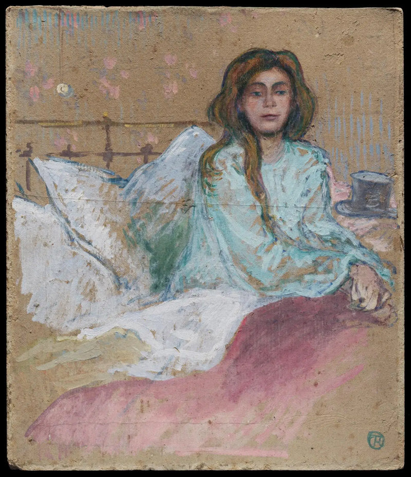 Nainen istuu sängyssään - Henri de Toulouse-Lautrec