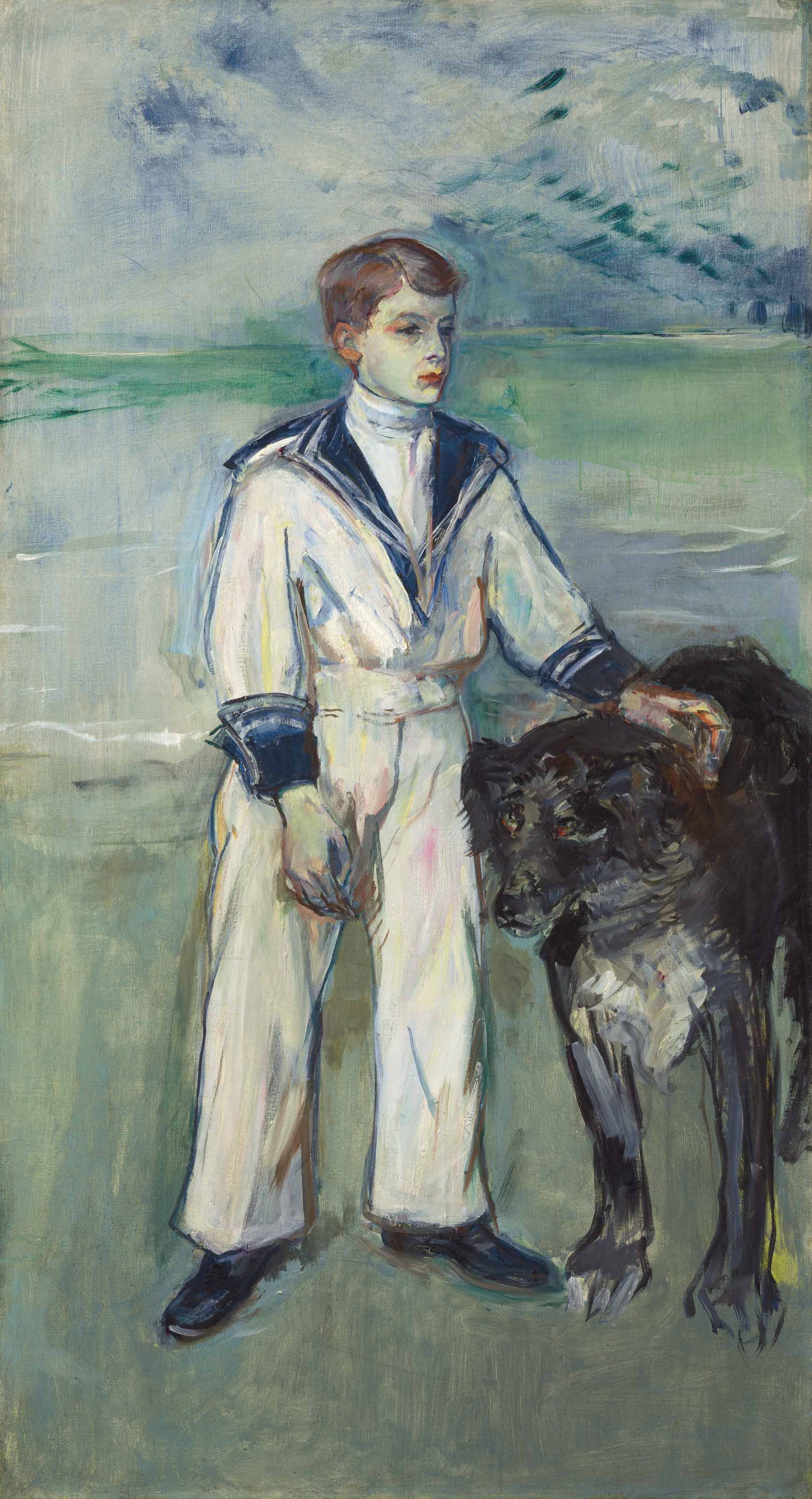 Reproduction du tableau « L'Enfant au chien, fils de Madame Marthe et la chienne Pamela, Taussat - Henri de Toulouse-Lautrec » par Alpha Reproduction en peinture à l’huile