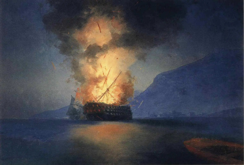 Laiva, joka räjähtää - Ivan Aïvazovski