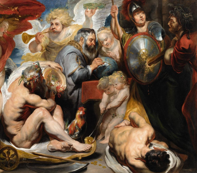 Allégorie des sciences, Minerve et Chronos protégeant les sciences contre l'envie et l'ignorance - Jacob Jordaens
