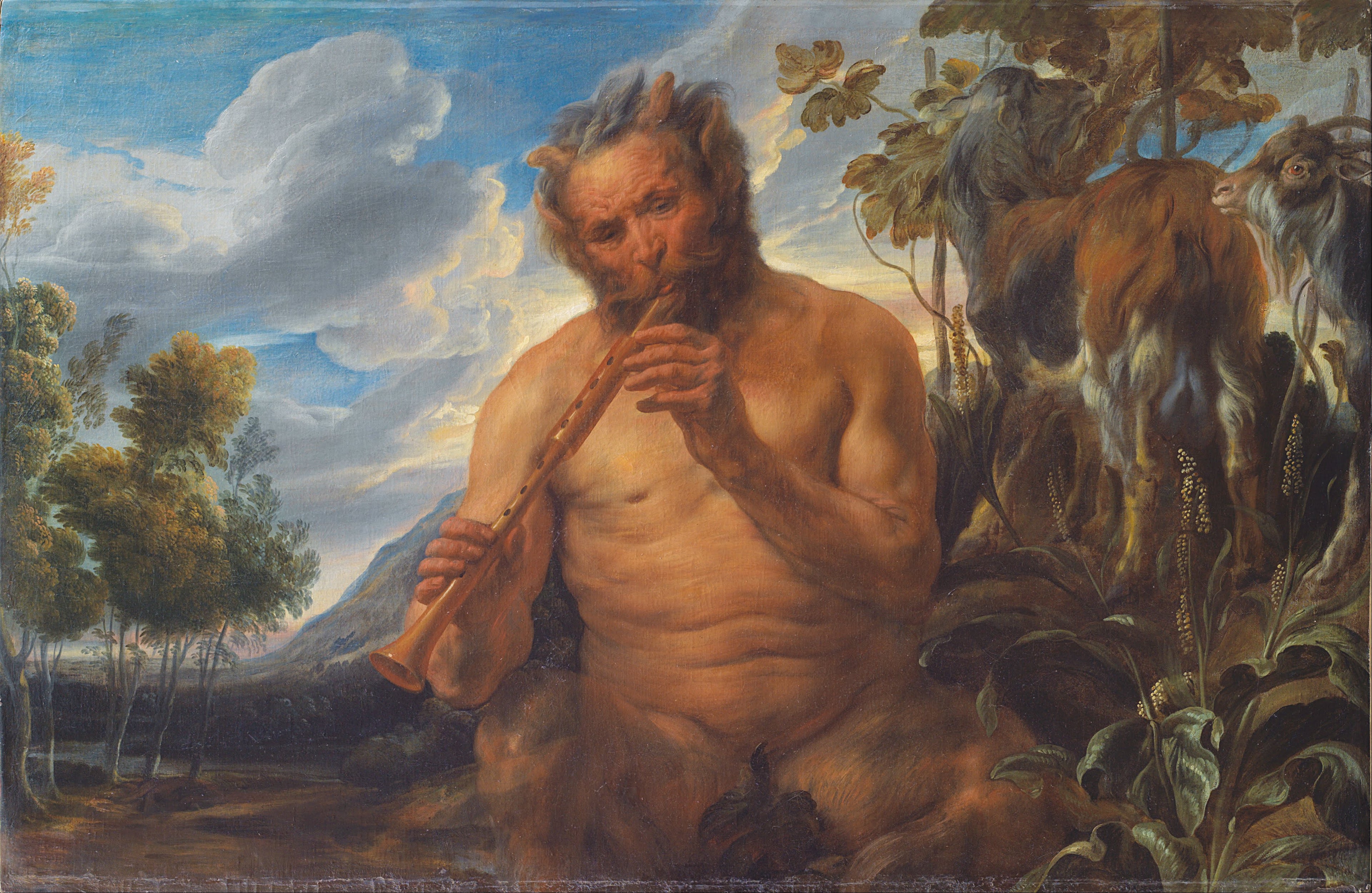 Satyre jouant de la flûte (Enfance de Jupiter) (fragment) - Jacob Jordaens