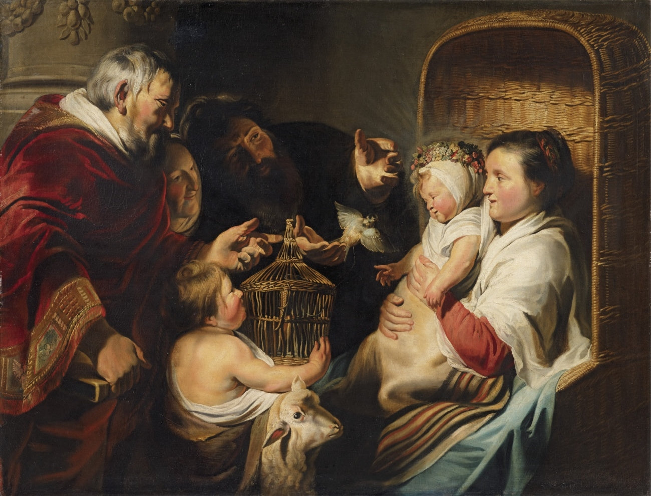 La Sainte Famille avec le petit saint Jean et ses parents - Jacob Jordaens