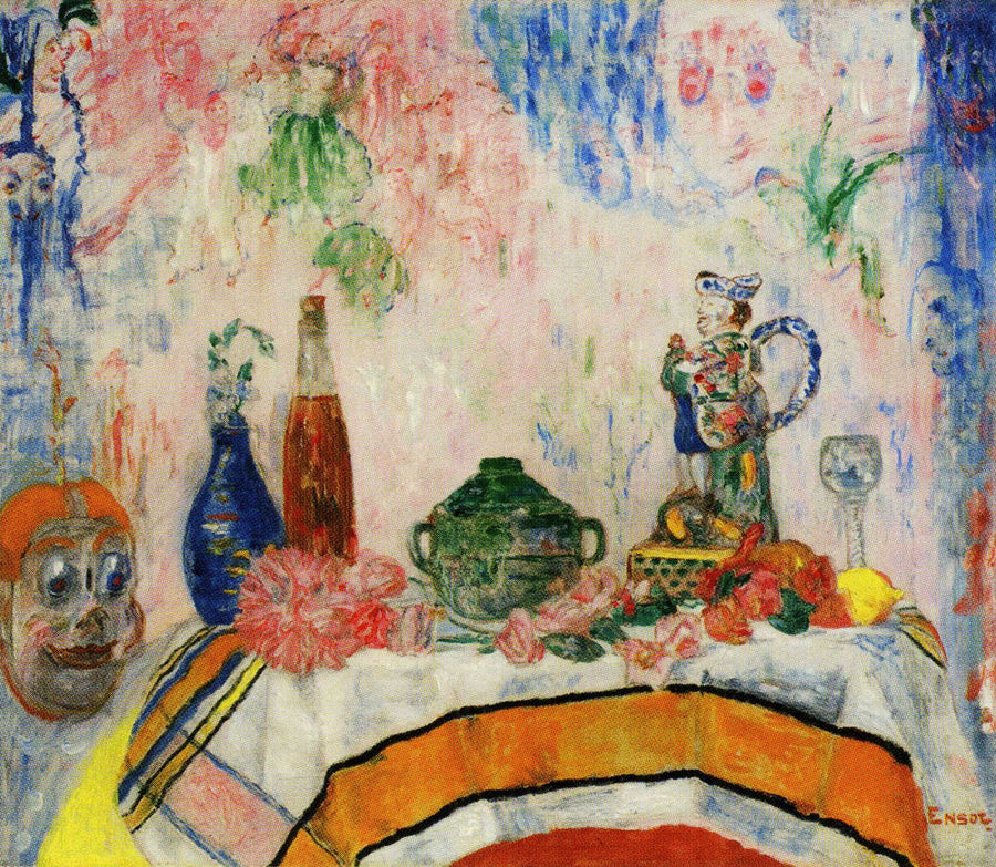 Fresh Flowers and Merry Figures - James Ensor