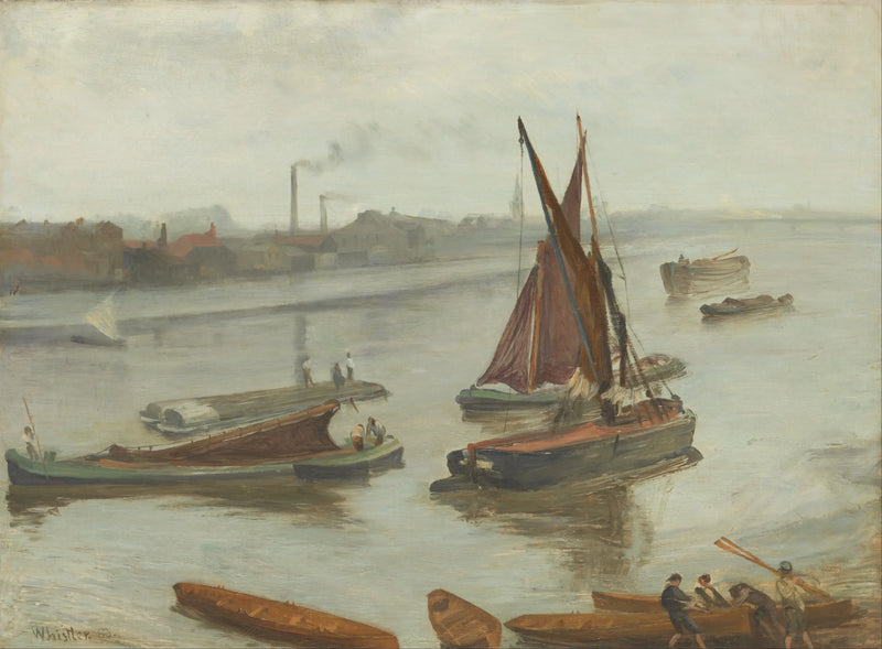 Harmaa ja hopea: Old Battersea Reach - James Abbott McNeill Whistler