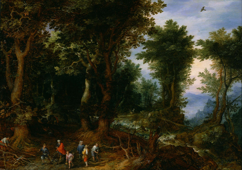 Paysage boisé avec Abraham et Isaac - Jan Brueghel l'Ancien