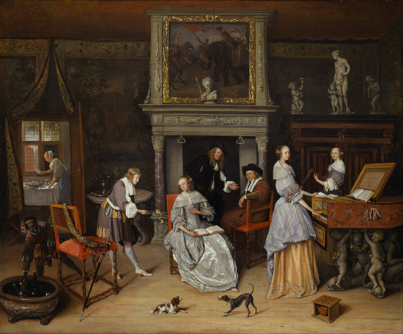 Intérieur fantastique avec Jan Steen et la famille de Gerrit Schouten - Jan Steen