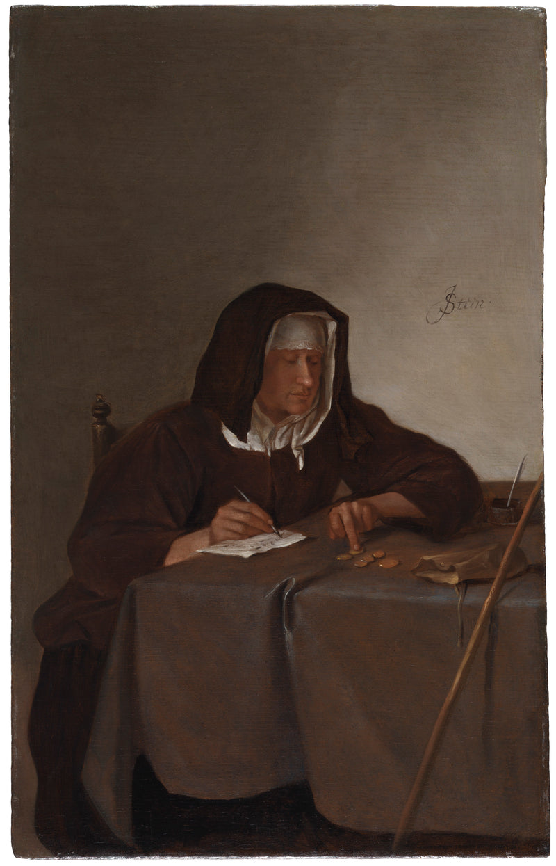 Femme comptant des pièces de monnaie - Jan Steen