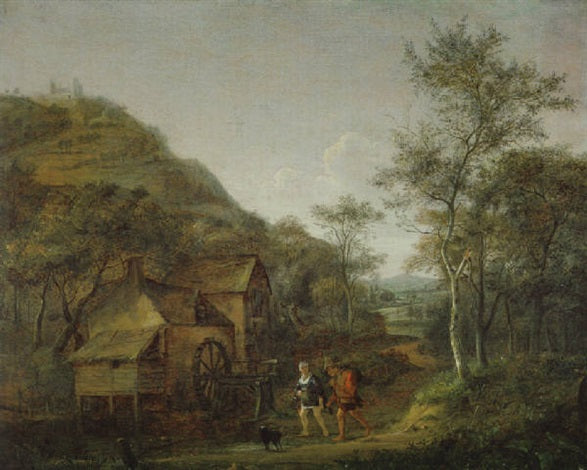Paysage boisé avec un moulin à eau - Jan Steen