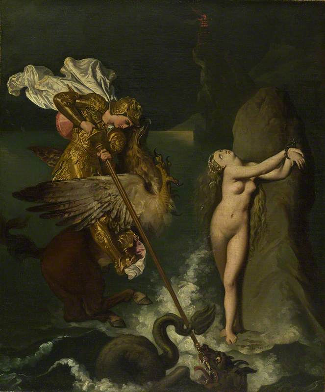 Roger, joka vapauttaa Angélique - Jean-Auguste-Dominique Ingres