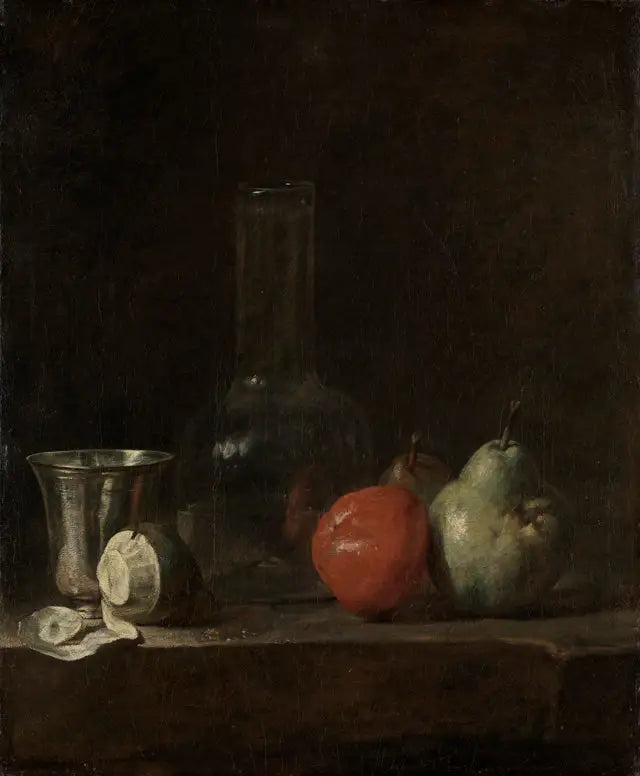 Hedelmäasetelma ja lasimaljakko - Jean Siméon Chardin