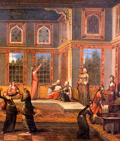 Le Sultan dans le harem — Jean-Baptiste van Mour, vers 1720, huile sur toile
