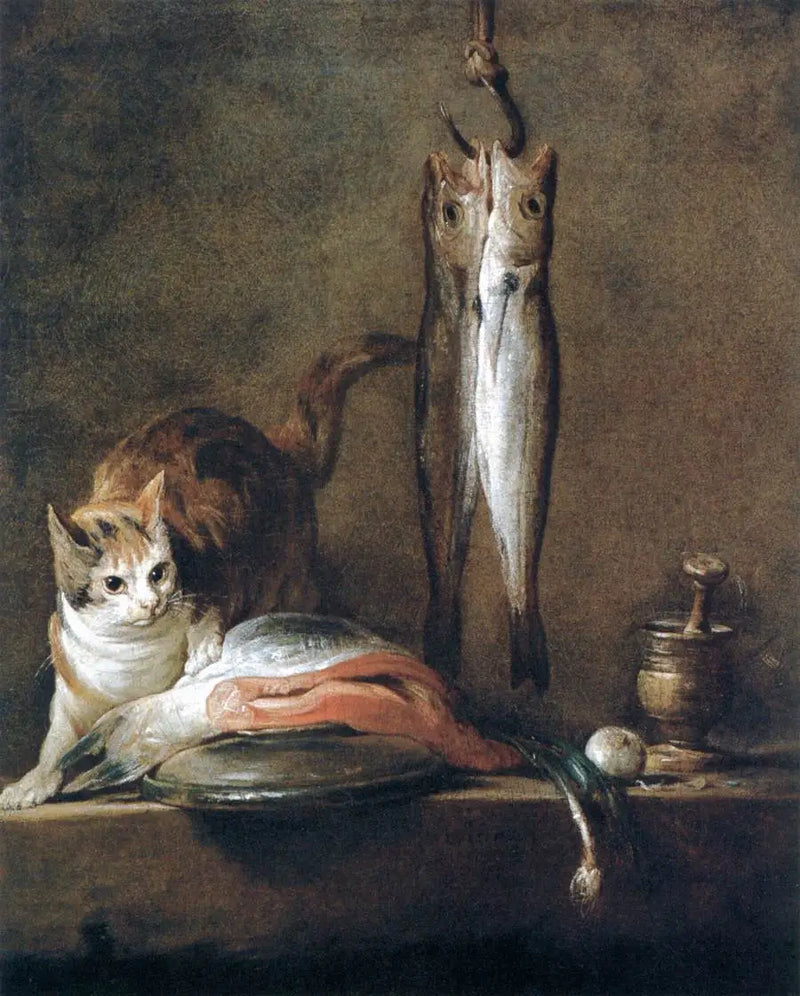 Still life with cat and fish - Jean Siméon Chardin