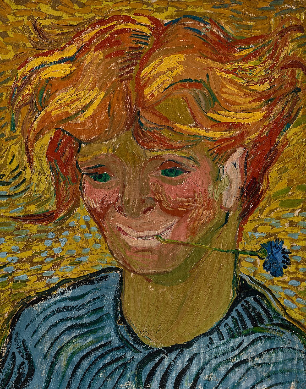 Nuori mies sinivuokossa - Vincent van Gogh