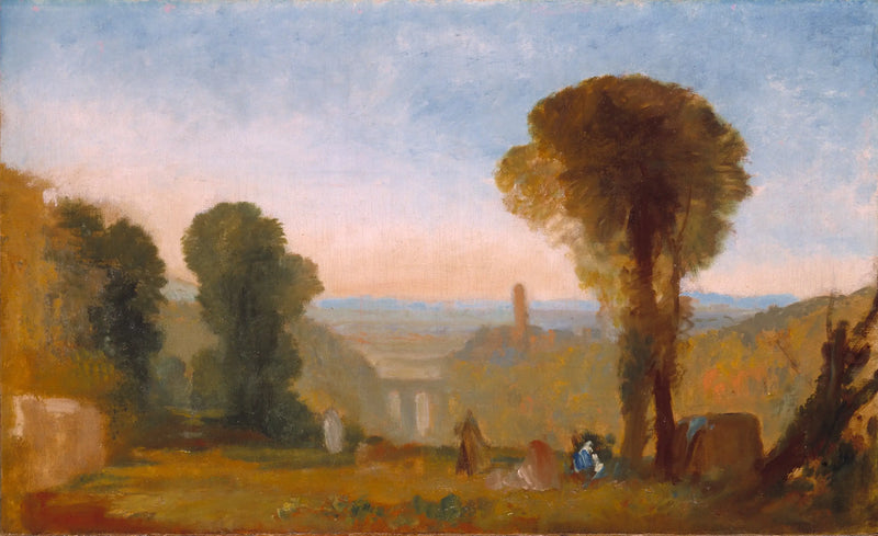Italialainen maisema sillalla ja tornilla - J. M. W. Turner