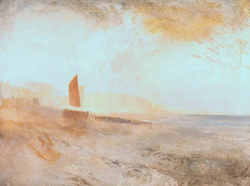 Brightonin ranta, ketjulaiturin näkyessä kaukana lännestä - J. M. W. Turner