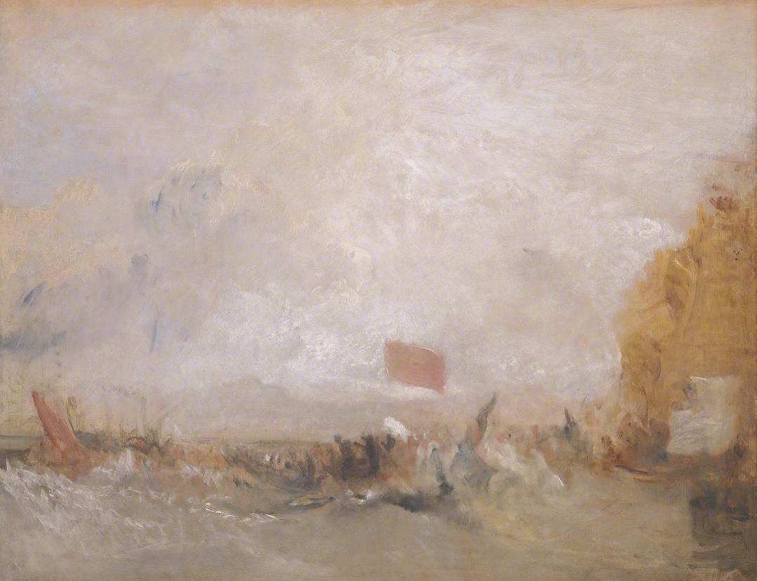 Reproduction du tableau « George IV’s Departure from the ‘Royal George’, 1822 - J. M. W. Turner » par Alpha Reproduction en peinture à l’huile