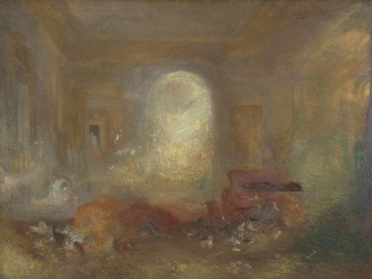 Reproduction du tableau « Interior of a Great House: The Drawing Room, East Cowes Castle - J. M. W. Turner » par Alpha Reproduction en peinture à l’huile