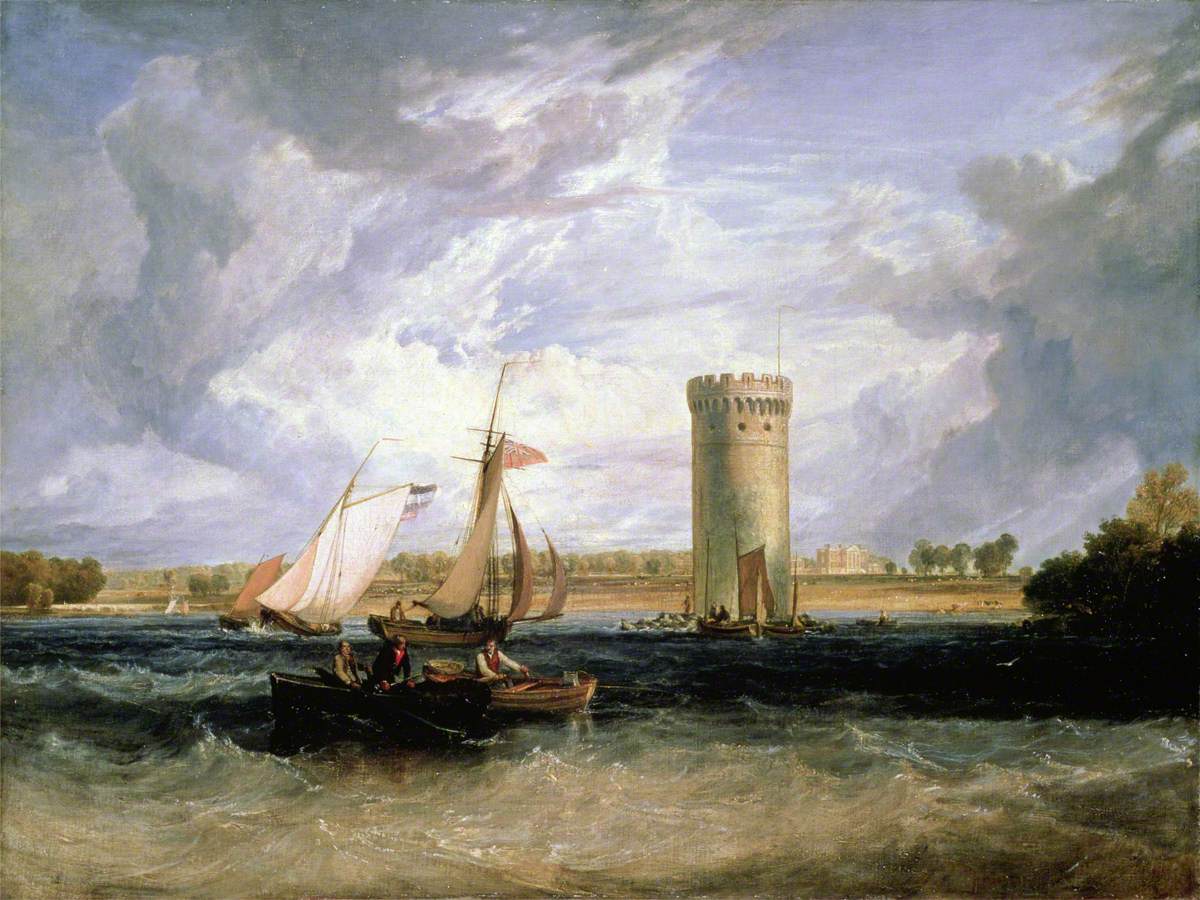 Reproduction du tableau « Tabley, Cheshire, the Seat of Sir J. F. Leicester, Bt: Windy Day - J. M. W. Turner » par Alpha Reproduction en peinture à l’huile