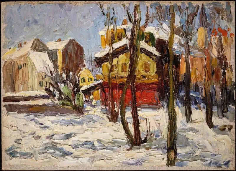 Reproduction du tableau « Hiver à Schwabing - Vassily Kandinsky » par Alpha Reproduction en peinture à l’huile