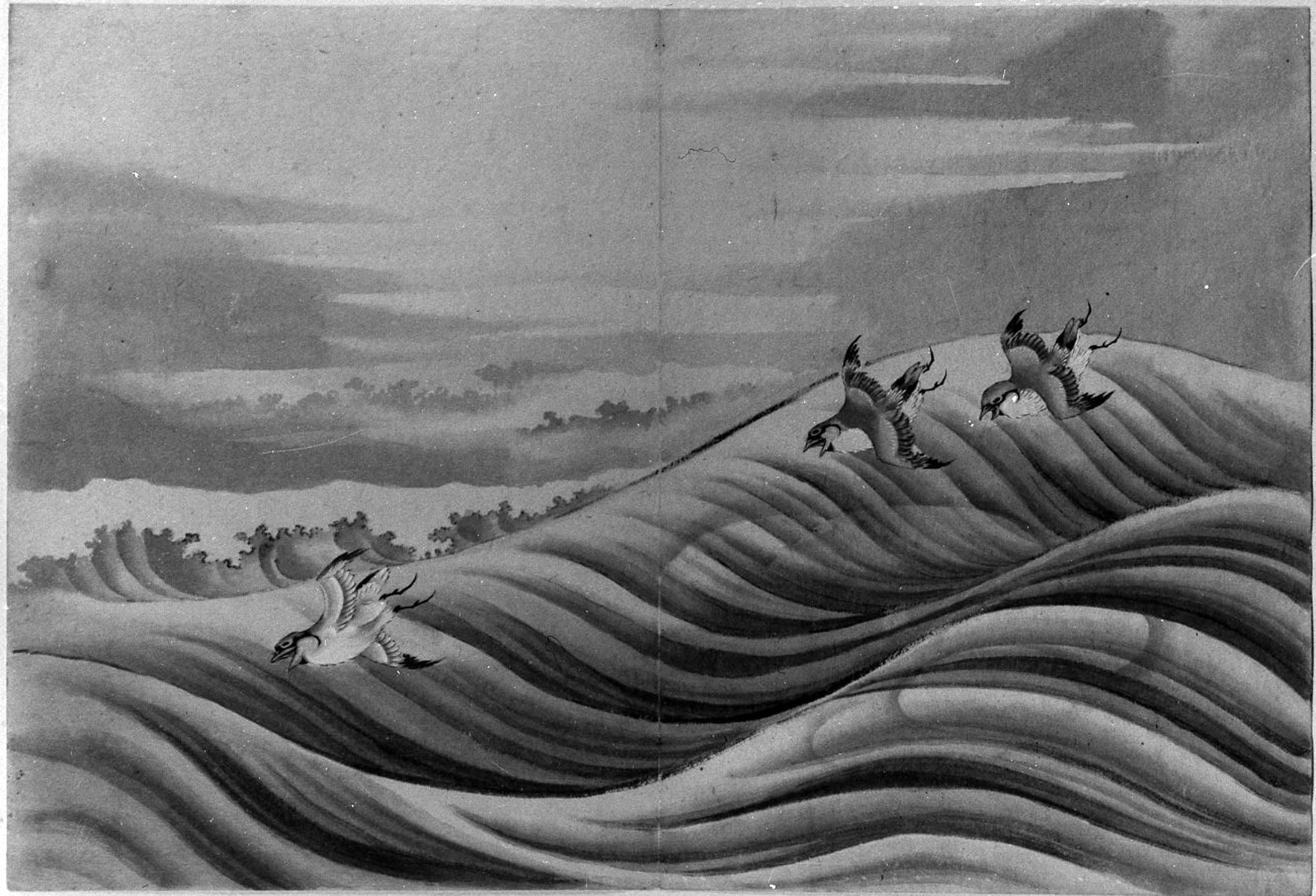 Oiseaux Chidori - Hokusai