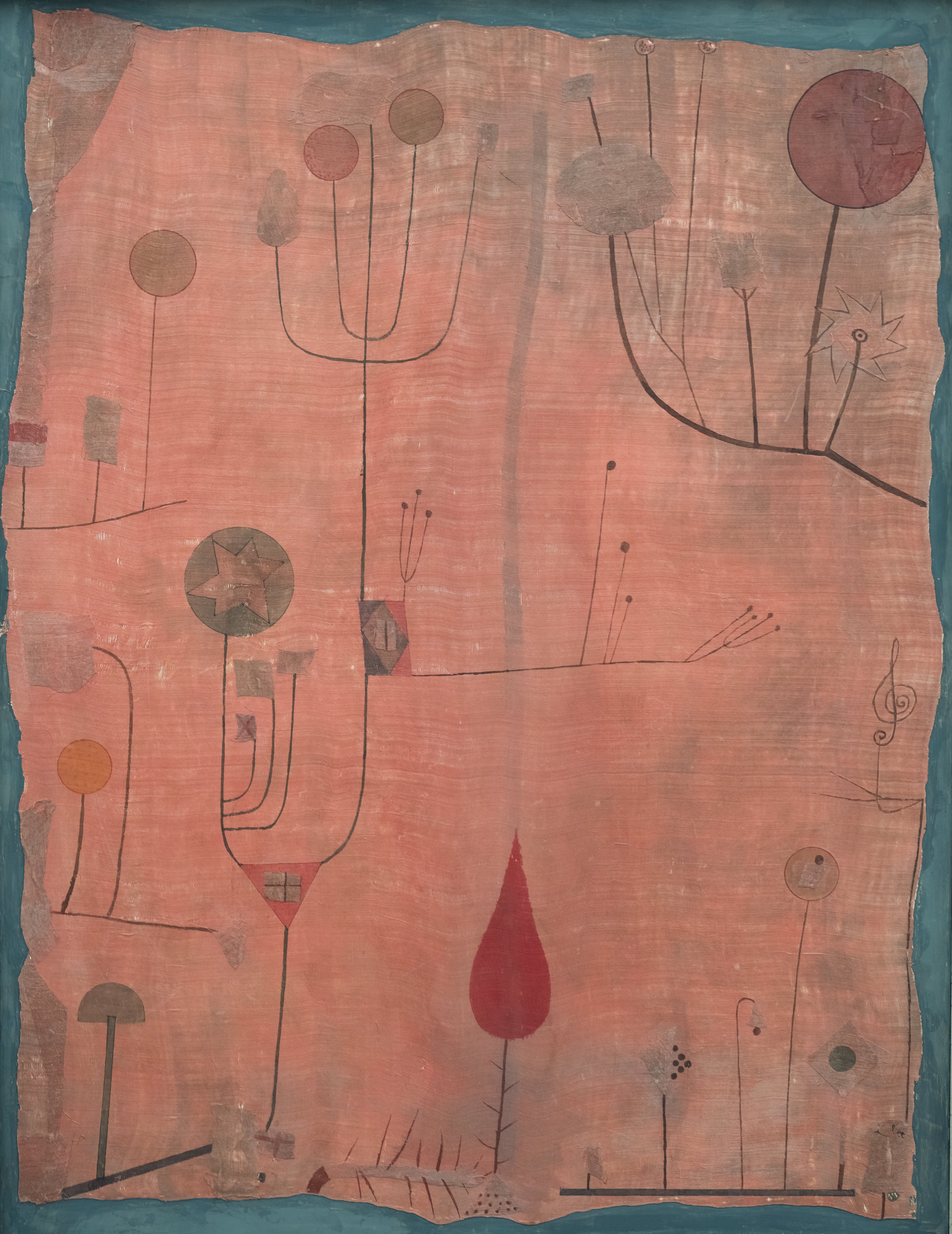 Hedelmät punaisella taustalla - Paul Klee