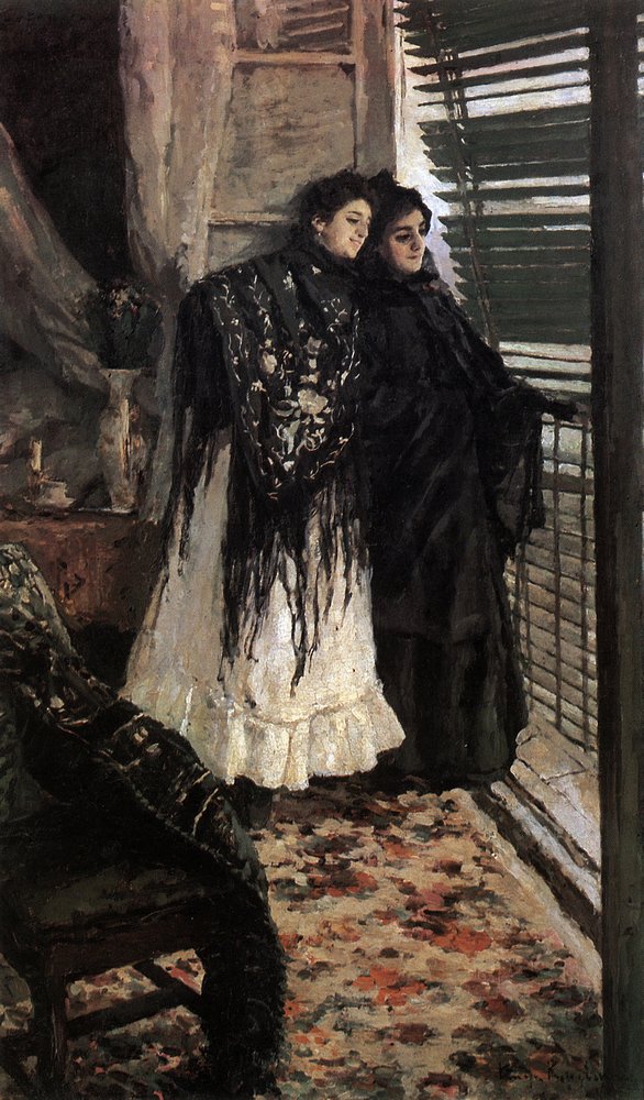 Parvekkeella espanjalaiset naiset, Leonora ja Ampara - Konstantin Korovin