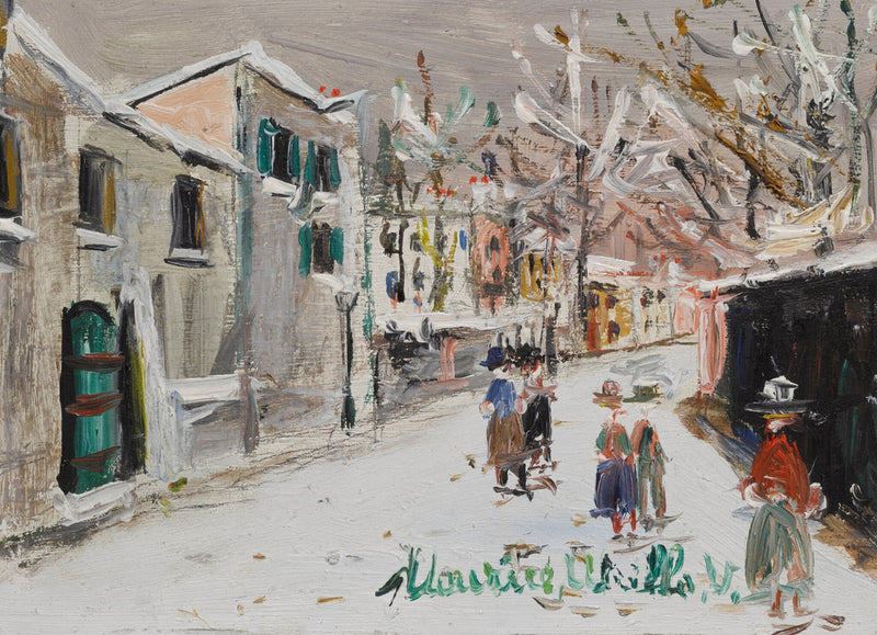 La Rue Saint-Vincent à Montmartre sous la neige - Maurice Utrillo
