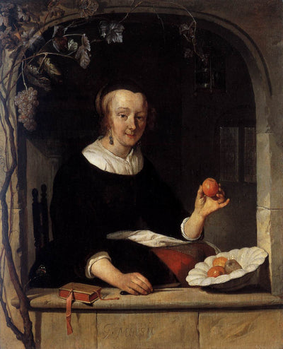 Une femme assise à une fenêtre - Gabriel Metsu