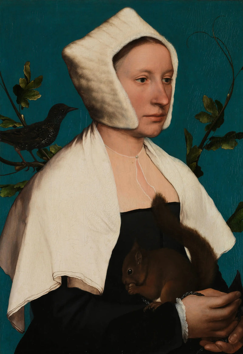 Nainen oravan ja peipon kanssa (Anne Lovell?) - Hans Holbein nuorempi
