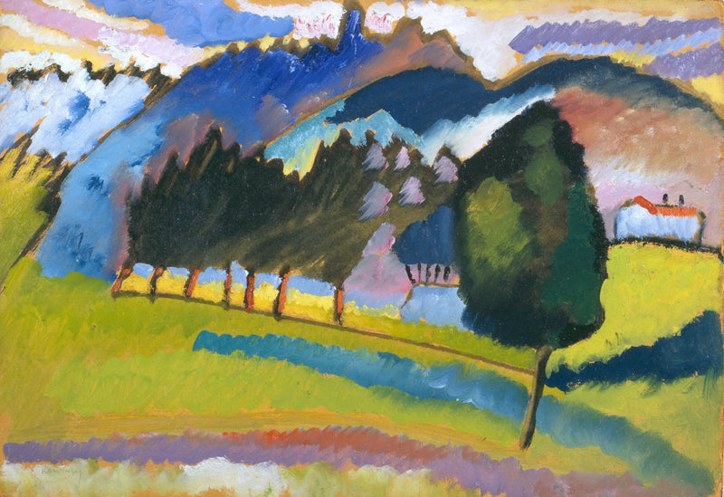 Maisema kumpuilevilla kukkuloilla - Vassily Kandinsky