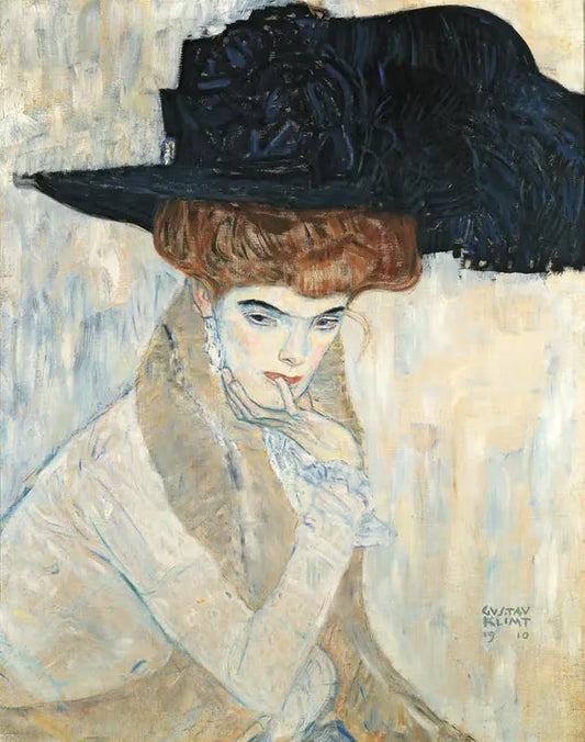 🎩✨ Musta höyhenhattu – Gustav Klimt (1910)