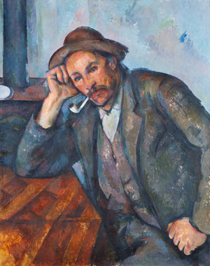 Reproduction du tableau « Le Fumeur accoudé - Paul Cézanne » par Alpha Reproduction en peinture à l’huile